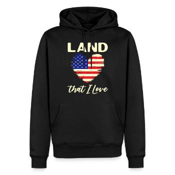 pays sur lequel je fais flotter le drapeau américain des États-Unis - Sweat à capuche Premium bio Homme - noir - Devant - Nico (187cm)