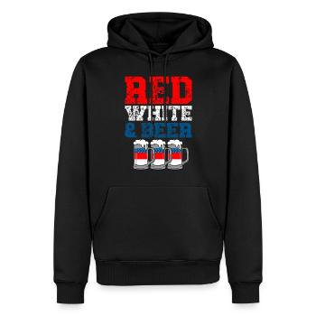 Red White & Beer Drinker American 4. Juli - Männer Premium Bio Hoodie - Schwarz - Vorne - Nico (187cm)