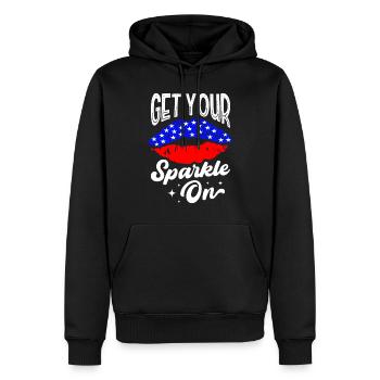 Holen Sie Sich Ihren Glanz Auf Der Amerikanischen - Männer Premium Bio Hoodie - Schwarz - Vorne - Nico (187cm)