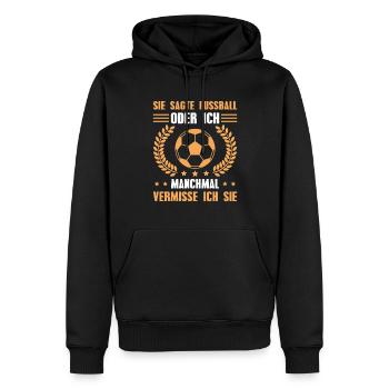 Fussball Fußballverein Fußballer - Männer Premium Bio Hoodie - Schwarz - Vorne - Nico (187cm)