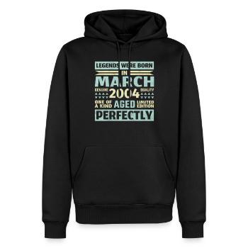 19ème anniversaire Mars Millésime 2004 Millésime - Sweat à capuche Premium bio Homme - noir - Devant - Nico (187cm)