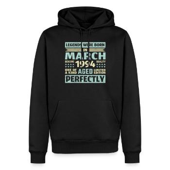 29ème anniversaire Mars Millésime 1994 Millésime - Sweat à capuche Premium bio Homme - noir - Devant - Nico (187cm)