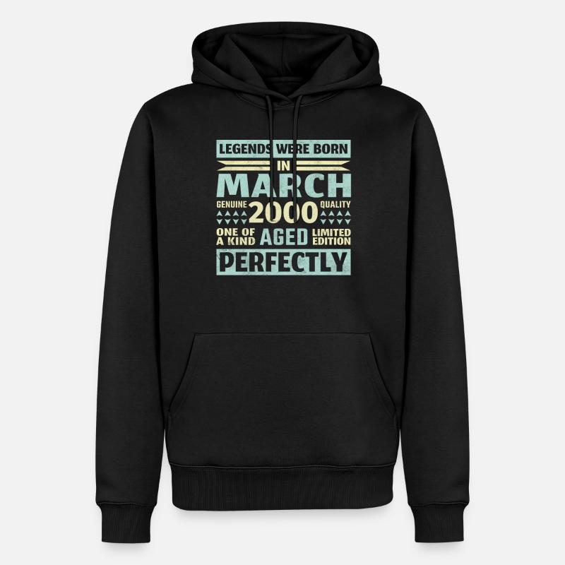 23ème anniversaire Mars millésime 2000 - Sweat à capuche Premium bio Homme - noir