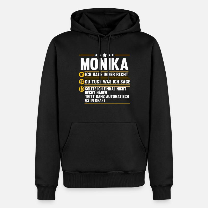 Monika - Männer Premium Bio Hoodie - Schwarz