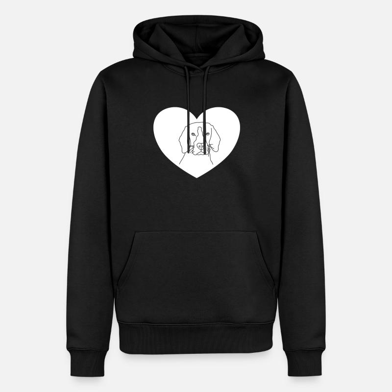 Cœur de tête de chien - Sweat à capuche Premium bio Homme - noir