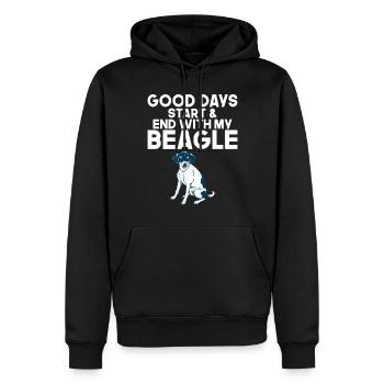 Beagle Geschenk Beagle Besitzer - Männer Premium Bio Hoodie - Schwarz - Vorne - Nico (187cm)