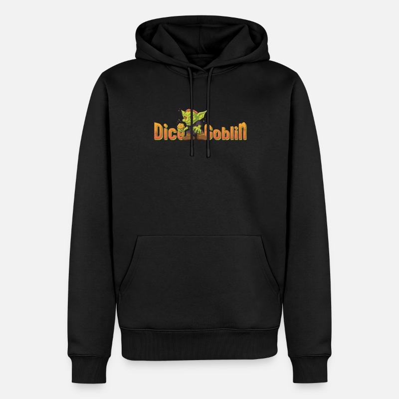 Dés Gobelin Orc D20 Dice Design pour un RPG - Sweat à capuche Premium bio Homme - noir