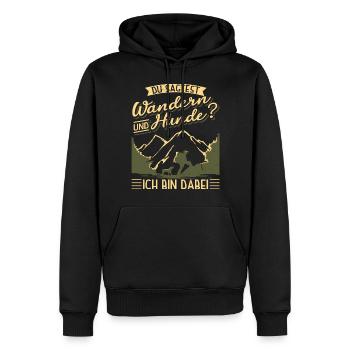 Wandern Hunde Hund Berge Wanderer Spruch Lustig - Männer Premium Bio Hoodie - Schwarz - Vorne - Nico (187cm)