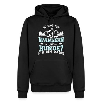 Wandern Hunde Hund Berge Wanderer Spruch Lustig - Männer Premium Bio Hoodie - Schwarz - Vorne - Nico (187cm)