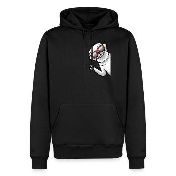 Chien Kuvasz de côté avec des lunettes de soleil - Sweat à capuche Premium bio Homme - noir - Devant - Nico (187cm)