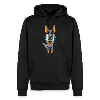Australian Cattle Hund Blue Heeler Kawaii Emoticon - Männer Premium Bio Hoodie - Schwarz - Vorne - Nico (187cm)