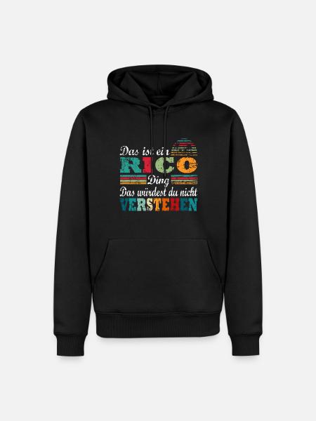Rico Name - Männer Premium Bio Hoodie - Schwarz