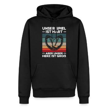 Football américain Notre jeu est difficile à dire - Sweat à capuche Premium bio Homme - noir - Devant - Nico (187cm)