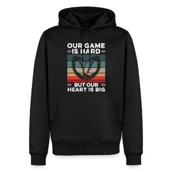 Football américain Notre jeu est difficile Citation Coeur - Sweat à capuche Premium bio Homme - noir - Devant - Nico (187cm)