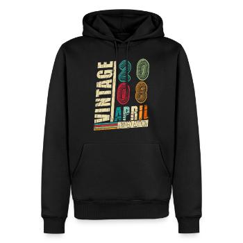 April 2008 Geburtstag April 2008 Geschenk - Männer Premium Bio Hoodie - Schwarz - Vorne - Nico (187cm)