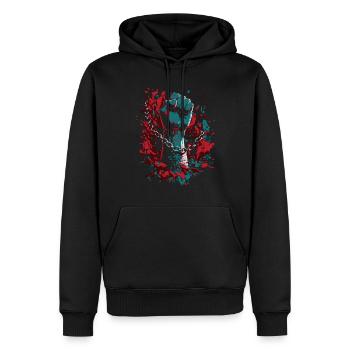Poing des chaînes - Mois de l’histoire des Noirs Juneteenth - Sweat à capuche Premium bio Homme - noir - Devant - Nico (187cm)