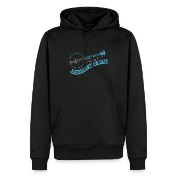 Witziges Bluegrass-Musiker-Design für - Männer Premium Bio Hoodie - Schwarz - Vorne - Nico (187cm)