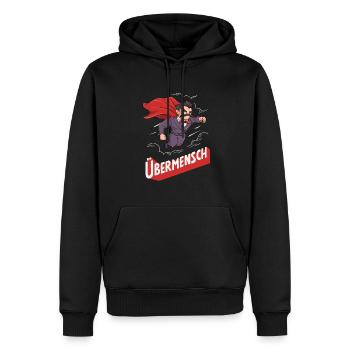 Philosophie de Nietzsche Übermensch - Sweat à capuche Premium bio Homme - noir - Devant - Nico (187cm)