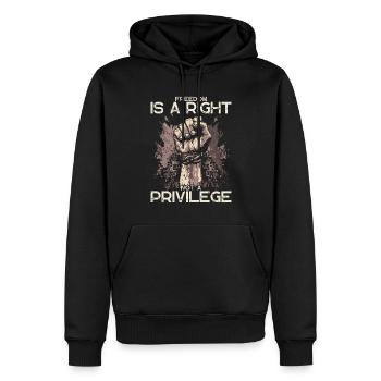 Freedom Is A RIght Not A Privilege - Black History - Männer Premium Bio Hoodie - Schwarz - Vorne - Nico (187cm)