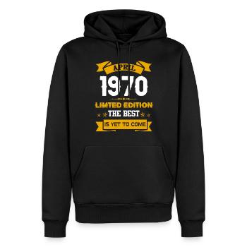 April 1970 Geburtstagsgeschenk - Männer Premium Bio Hoodie - Schwarz - Vorne - Nico (187cm)