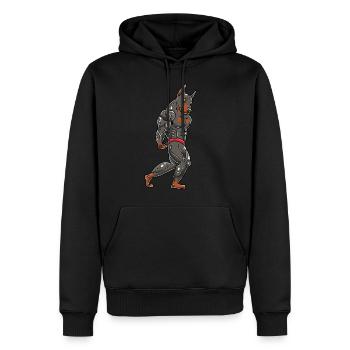 Doberman Dog Gym Bodybuilder - Sweat à capuche Premium bio Homme - noir - Devant - Nico (187cm)