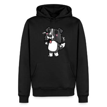 Border Collie Chien Emoticon Chiens - Sweat à capuche Premium bio Homme - noir - Devant - Nico (187cm)