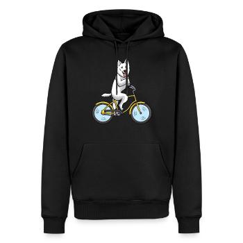 Berger Blanc Suisse Chien Berger Suisse avec - Sweat à capuche Premium bio Homme - noir - Devant - Nico (187cm)