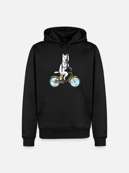 Berger Blanc Suisse Chien Berger Suisse avec - Sweat à capuche Premium bio Homme - noir