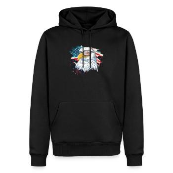U.S. flag American Power July 4 - Men’s Premium Organic Hoodie - black - Front - Nico (187cm)