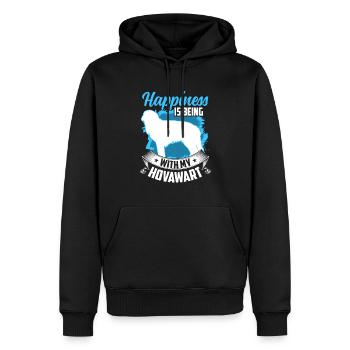 Hovawart rend heureux le chien de ferme rude - Sweat à capuche Premium bio Homme - noir - Devant - Nico (187cm)