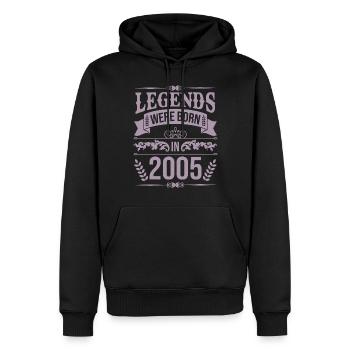 Des légendes sont nées en 2005 - Sweat à capuche Premium bio Homme - noir - Devant - Nico (187cm)