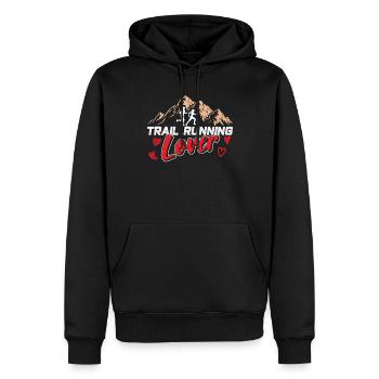 Trail Running Amateur Runner Course Trail Running - Sweat à capuche Premium bio Homme - noir - Devant - Nico (187cm)