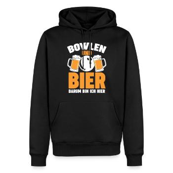 Bier Bowler Bowlen Kegeln Bowling - Männer Premium Bio Hoodie - Schwarz - Vorne - Nico (187cm)
