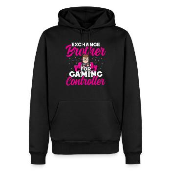 Exchance Brother pour contrôleur de jeu - Sweat à capuche Premium bio Homme - noir - Devant - Nico (187cm)