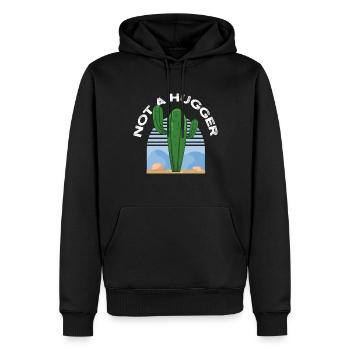 Drôle de cactus - Sweat à capuche Premium bio Homme - noir - Devant - Nico (187cm)