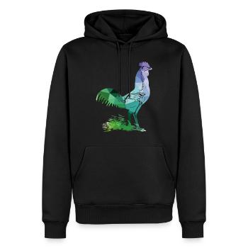 Poulets Amateurs de poulets Ferme Poulailler - Sweat à capuche Premium bio Homme - noir - Devant - Nico (187cm)