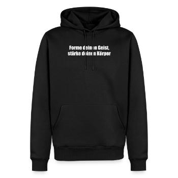 Pilates - Forme deinen Geist, stärke deinen - Männer Premium Bio Hoodie - Schwarz - Vorne - Nico (187cm)