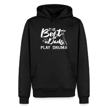 The Best Dads Play Drums - Daddy Drummer Musician - Männer Premium Bio Hoodie - Schwarz - Vorne - Nico (187cm)