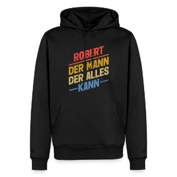Robert Der Mann Der Alles Kann Vorname Robert - Männer Premium Bio Hoodie - Schwarz - Vorne - Nico (187cm)