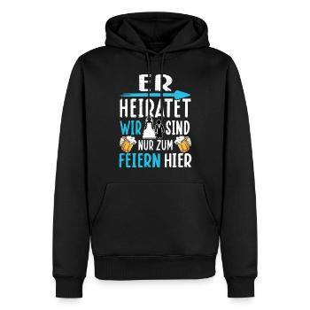 Junggesellenabschied T-Shirt Poltern Männer JGA - Männer Premium Bio Hoodie - Schwarz - Vorne - Nico (187cm)