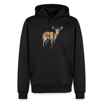 Saiga-Antilope - Männer Premium Bio Hoodie - Schwarz - Vorne - Nico (187cm)