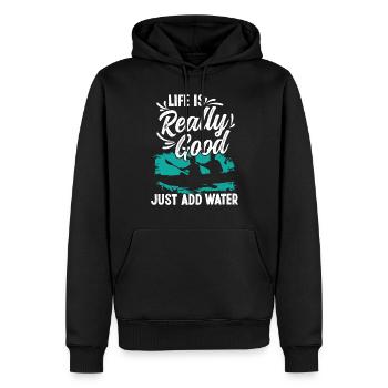 La vie est vraiment bonne drôle Kayak dicton - Sweat à capuche Premium bio Homme - noir - Devant - Nico (187cm)