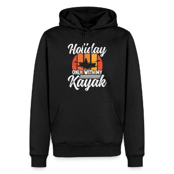 Vacances seulement avec mon Kayak - Sweat à capuche Premium bio Homme - noir - Devant - Nico (187cm)