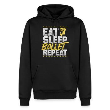 Ballet Manger Dormir Répéter Tutu Ballet - Sweat à capuche Premium bio Homme - noir - Devant - Nico (187cm)