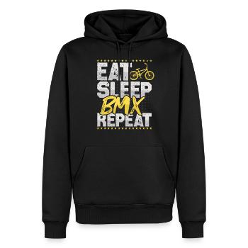 BMX Manger Dormir Répéter Freestyle Bike Tricks BMX - Sweat à capuche Premium bio Homme - noir - Devant - Nico (187cm)