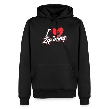 J’adore la tyrolienne sportive Tyrolienne - Sweat à capuche Premium bio Homme - noir - Devant - Nico (187cm)