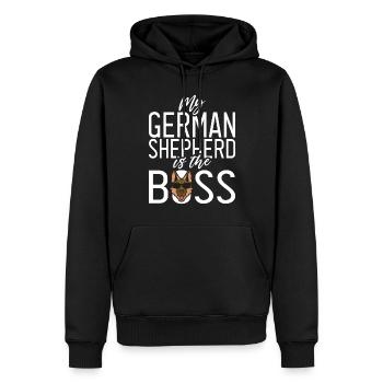 Cadeaux de berger allemand - Sweat à capuche Premium bio Homme - noir - Devant - Nico (187cm)