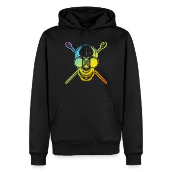 Batteur Batteur Musicien Batteur - Sweat à capuche Premium bio Homme - noir - Devant - Nico (187cm)