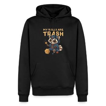 RPG Racoon Trash D20 Cube Design for an RPG - Men’s Premium Organic Hoodie - black - Front - Nico (187cm)