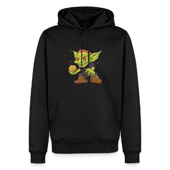 Goblin Orc D20 Würfel Design für ein RPG GAMER - Männer Premium Bio Hoodie - Schwarz - Vorne - Nico (187cm)